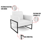 Poltrona Base Industrial Alta Preto Marisa Corino Branco