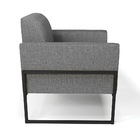 Poltrona Base Industrial Alta Preto Marisa Linho Grafite A26