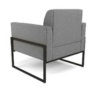 Poltrona Base Industrial Alta Preto Marisa Linho Grafite A26