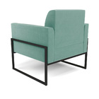 Poltrona Base Industrial Alta Preto Marisa Suede Azul Turques