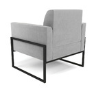 Poltrona Base Industrial Alta Preto Marisa Suede - Cinza