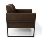 Poltrona Base Industrial Alta Preto Marisa Suede Marrom