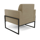 Poltrona Base Industrial Alta Preto Marisa Suede Marrom Rato