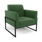 Poltrona Base Industrial Alta Preto Marisa Suede - Verde