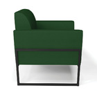 Poltrona Base Industrial Alta Preto Marisa Veludo Luxo Verde