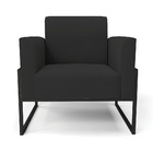 Poltrona Base Industrial Alta Preto Marisa Veludo - Preto