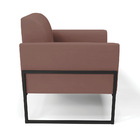 Poltrona Base Industrial Alta Preto Marisa Veludo Rosê