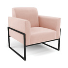 Poltrona Base Industrial Alta Preto Marisa Veludo - Rose