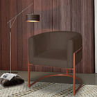 Poltrona Base Industrial Bronze Kit 2 Lety Veludo - Chocolate