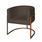 Poltrona Base Industrial Bronze Kit 2 Lety Veludo - Chocolate