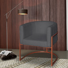 Poltrona Base Industrial Bronze Kit 2 Lety Veludo - Grafite