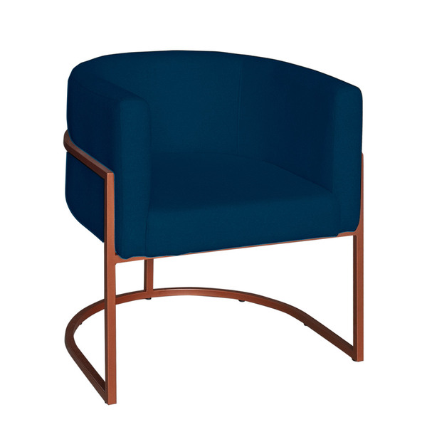 Poltrona Base Industrial Bronze Sala De Estar Lety Veludo - A