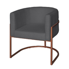 Poltrona Base Industrial Bronze Sala De Estar Lety Veludo - G