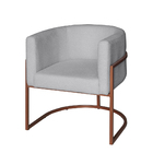 Poltrona Base Industrial Bronze Sala De Estar Lety Veludo - P