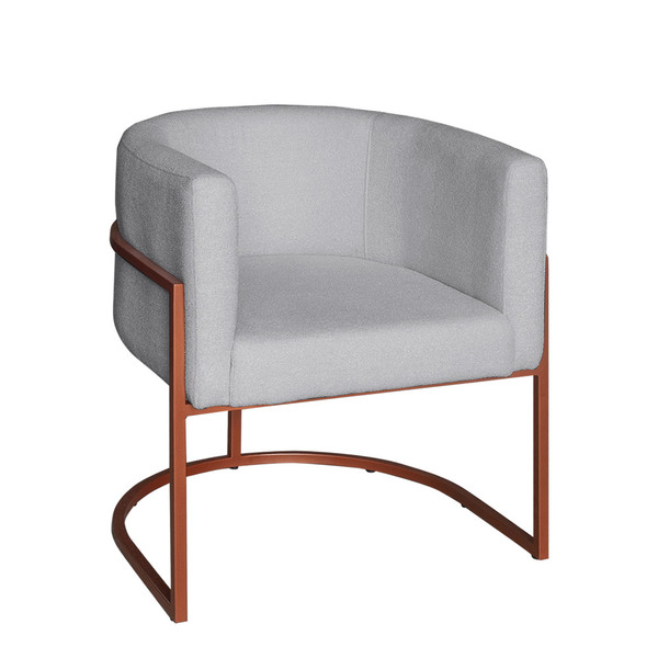 Poltrona Base Industrial Bronze Sala De Estar Lety Veludo - P