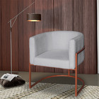 Poltrona Base Industrial Bronze Sala De Estar Lety Veludo - P