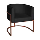 Poltrona Base Industrial Bronze Sala De Estar Lety Veludo - P