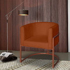 Poltrona Base Industrial Bronze Sala De Estar Lety Veludo Ter