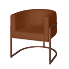 Poltrona Base Industrial Bronze Sala De Estar Lety Veludo Ter