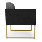 Poltrona Base Industrial Dourado Elisa Preto/linho Grafite A2