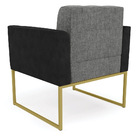 Poltrona Base Industrial Dourado Elisa Preto/linho Grafite A2