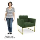Poltrona Base Industrial Dourado Kit 2 Ana Suede Verde - Ibiza