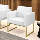 Poltrona Base Industrial Dourado Marisa Corano - Branco