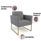 Poltrona Base Industrial Dourado Marisa Linho - A26 Grafite