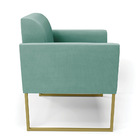 Poltrona Base Industrial Dourado Marisa Suede D03 - D'rossi -