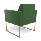 Poltrona Base Industrial Dourado Marisa Suede - Verde