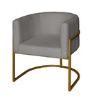 Poltrona Base Industrial Dourado Para Escritório Kit 2 Lety L