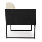 Poltrona Base Industrial Preto Kit 2 Elisa Preto/linho Bege A