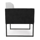 Poltrona Base Industrial Preto Kit 2 Elisa Preto/linho Cinza