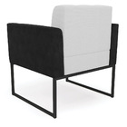 Poltrona Base Industrial Preto Kit 2 Elisa Preto/linho Cinza