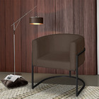 Poltrona Base Industrial Preto Kit 2 Lety Veludo - Chocolate