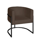 Poltrona Base Industrial Preto Kit 2 Lety Veludo - Chocolate