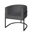 Poltrona Base Industrial Preto Kit 2 Lety Veludo - Grafite