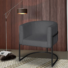 Poltrona Base Industrial Preto Kit 2 Lety Veludo - Grafite