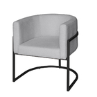 Poltrona Base Industrial Preto Kit 2 Lety Veludo - Prata