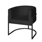 Poltrona Base Industrial Preto Kit 2 Lety Veludo - Preto