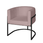 Poltrona Base Industrial Preto Kit 2 Lety Veludo - Rose