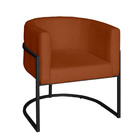 Poltrona Base Industrial Preto Kit 2 Lety Veludo - Terracota