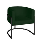 Poltrona Base Industrial Preto Kit 2 Lety Veludo - Verde