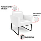 Poltrona Base Industrial Preto Marisa Corano   - Branco