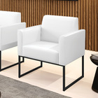 Poltrona Base Industrial Preto Marisa Corano   - Branco