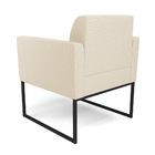 Poltrona Base Industrial Preto Marisa Linho Bege A19 D03 - D'