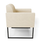 Poltrona Base Industrial Preto Marisa Linho Bege A19 D03 - D'