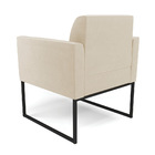 Poltrona Base Industrial Preto Marisa Suede Bege