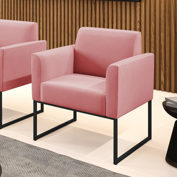 Poltrona Base Industrial Preto Marisa Suede D03 - D'rossi - R