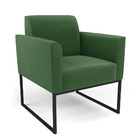 Poltrona Base Industrial Preto Marisa Suede Verde